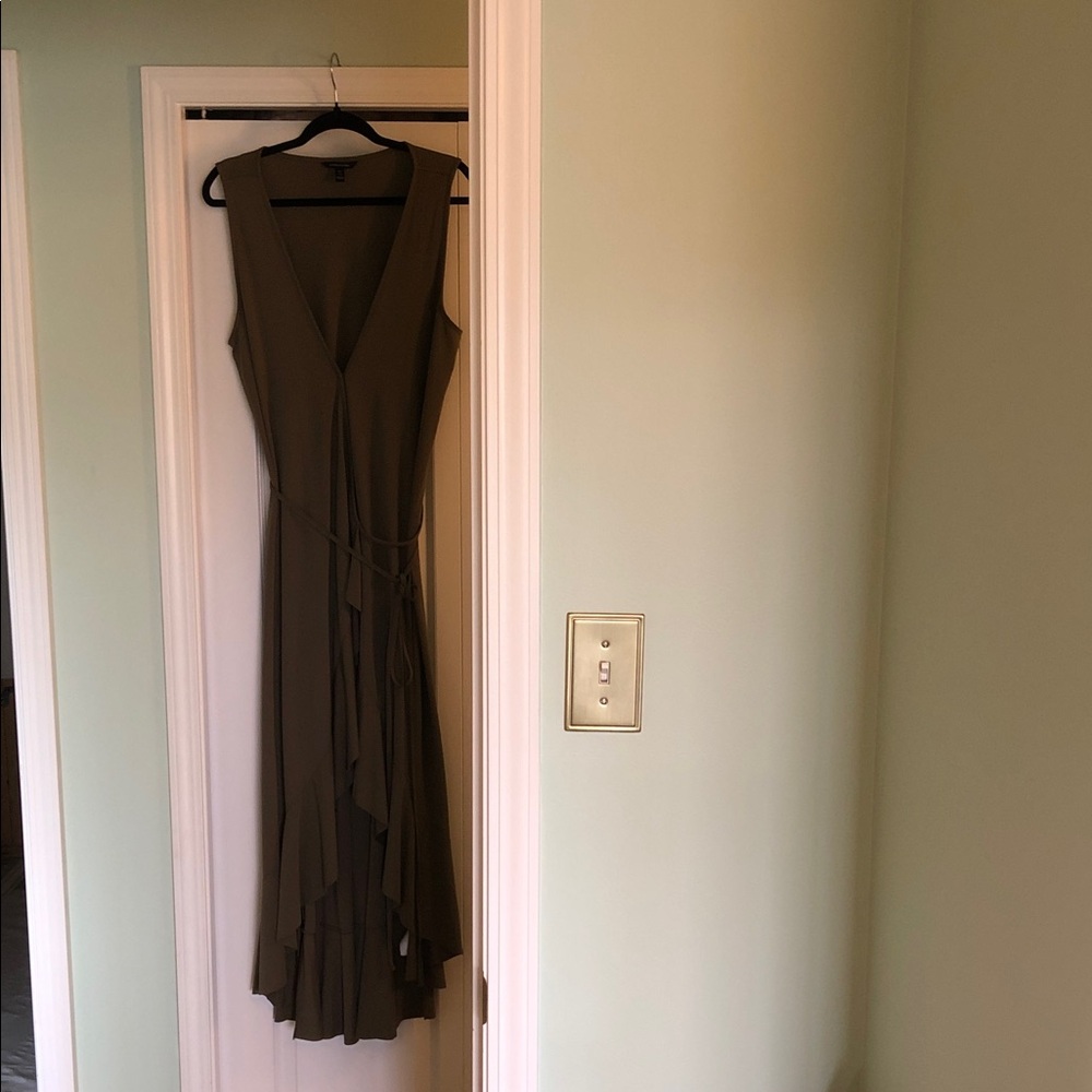 Banana Republic Asymmetrical Olive Green WrapDress